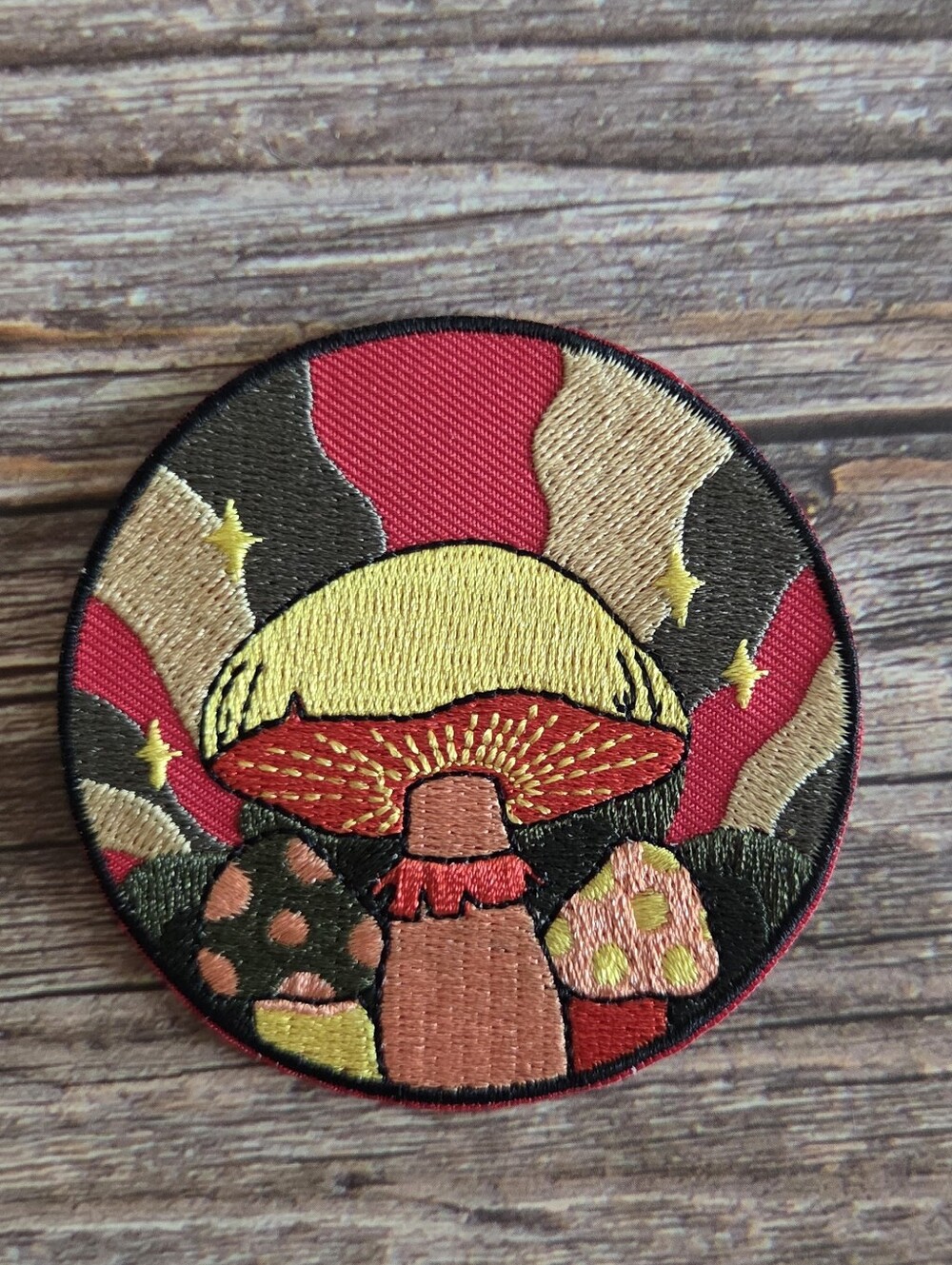 70's Style Hippie Hippy Retro Magic Mushroom Boho Iron on Patch